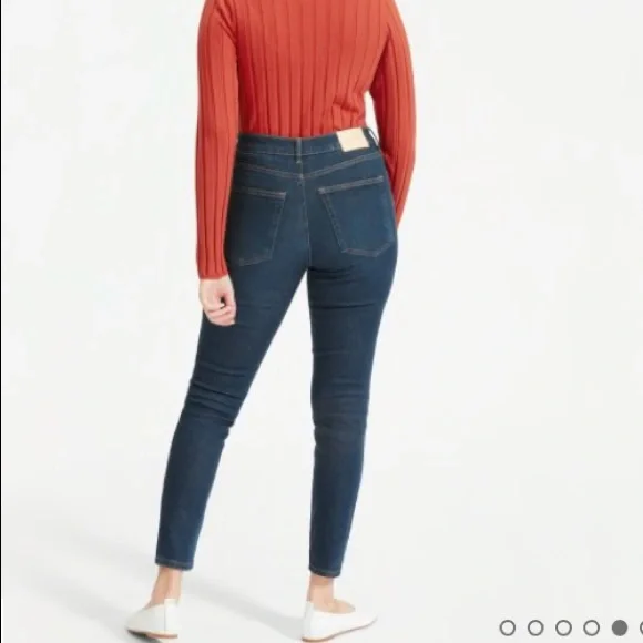 Everlane Authentic Stretch high rise skinny jean size 25 dark blue wash - Picture 3 of 14